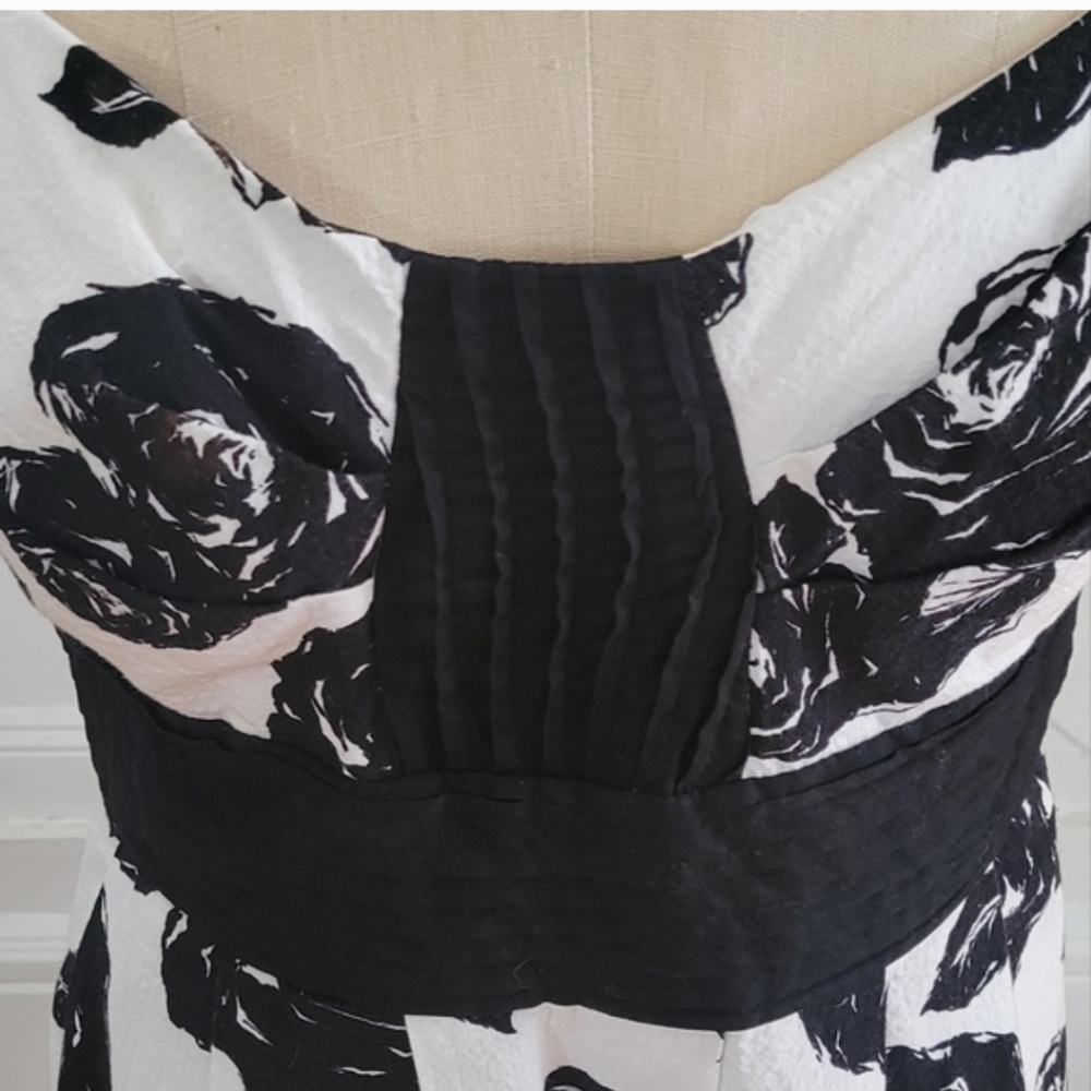 TORRID Rose Pattern Black White Dress Plus Size 14 - Picture 3 of 8